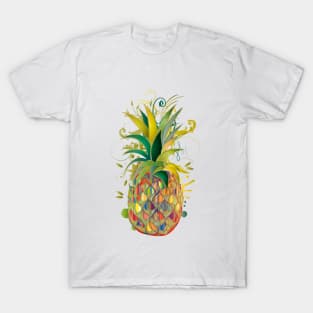 Drawing of a colorful pineapple in graffiti style T-Shirt